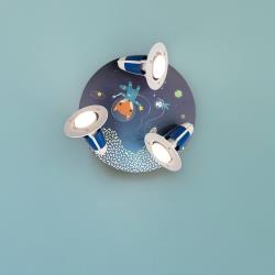 Elobra plafonnier rond Space Mission, bleu