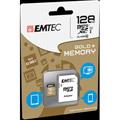 Cartes mémoire EMTEC microSDXC 128GB Class10 Gold + adaptateur SD