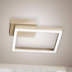 Fabas Luce plafonnier LED Bard, 27x27cm, finition dorée mate