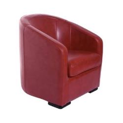 Fauteuil cabriolet cuir buffle Valentina - rouge