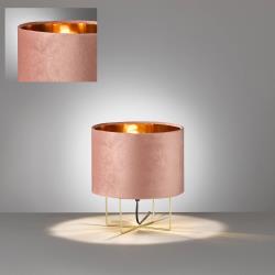 Fischer & Honsel lampe à poser Aura, abat-jour velours, 32cm, rose