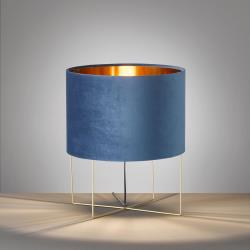 Fischer & Honsel lampe à poser Aura abat-jour velours, 43cm, bleue