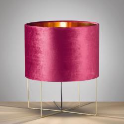 Fischer & Honsel lampe à poser Aura abat-jour velours, 43cm, rouge