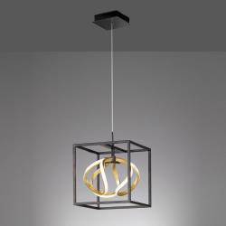 Fischer & Honsel Suspension LED Gesa avec cage en métal, à 1 lampe