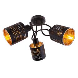 Globo - Plafonnier Décor Découpé Design Spotlight Or Noir Salon Éclairage Spot Rondell Lampe 15342-3D