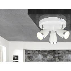 Globo - Plafonnier LED 12 Watts luminaire spots mobiles éclairage plafond rond chrome
