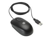 HP INC. Souris Optique HP Essential - USB - 3 Bouton(s) - Noir - Câble - 800 dpi - Roulettes avec frein - Symé
