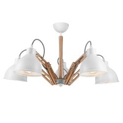 LamKUR plafonnier Skansen à 5 lampes ajustables, blanc