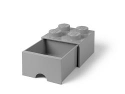Lego briques tiroir 4boutons, 1tiroir, empilable, boîte de rangement, 4.7l, gris, 194 - M. Pierre Gris