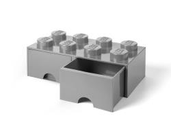 Lego briques tiroir 8boutons, 2tiroirs, empilable, boîte de rangement, 9.4l, gris, 194 - M. Pierre Gris