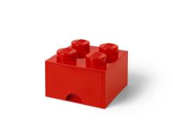 Lego Brique de Rangement Empilable avec Tiroir 4 plots ® Rouge
