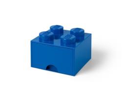 Lego Brique de Rangement Empilable avec Tiroir 4 plots ® Bleu