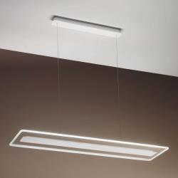 Linea Light Suspension LED Antille verre rectangulaire chromée