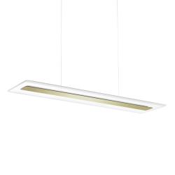 Linea Light Suspension LED Antille verre rectangulaire dorée