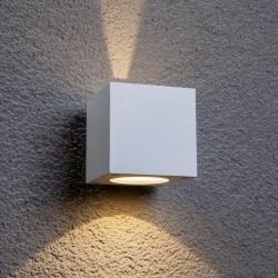 Lucande applique d'extérieur LED Jarno blanche cubique