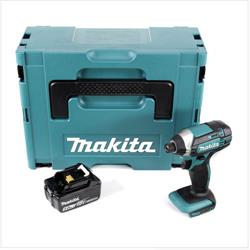 Makita DTD 152 T1J 18V Li-Ion Visseuse à chocs sans fil avec boîtier Makpac + 1x Batterie BL 1850 5,0 Ah Li-Io