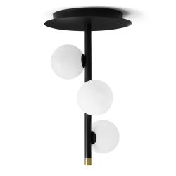 MILOOX BY Sforzin plafonnier Pomi, à 3 lampes avec sphères de verre