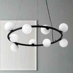 MILOOX BY Sforzin Suspension Pomi à 9 lampes avec sphères de verre