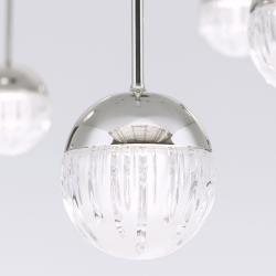 Orion Suspension LED Ball à 10 lampes nickel décentrée