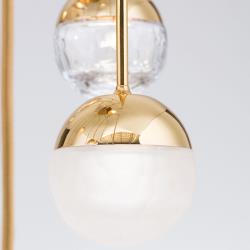 Orion Suspension LED Ball à 15 lampes, dorée, décentrée