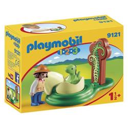 Playmobil 9121 1.2.3 - Exploratrice et bébé dinosaure