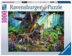 Ravensburger - Puzzle 1000 p - Famille de loups dans la forêt