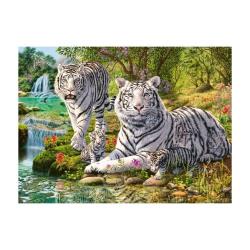 Ravensburger - Puzzle 500 p - Famille de tigres blancs