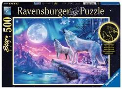 Ravensburger - Puzzle 500 p Star Line - Loups sous les lumières du Nord