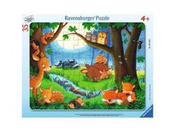 Ravensburger - Puzzle cadre 30-48 p - Les petits animaux s'endorment