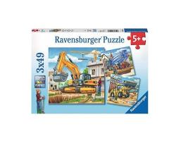 Ravensburger - Puzzles 3x49 p - Grands véhicules de construction