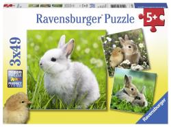 Ravensburger - Puzzles 3x49 p - Mignons petits lapins
