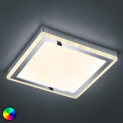 Reality Leuchten plafonnier LED Slide, blanc, angulaire, 40x40cm