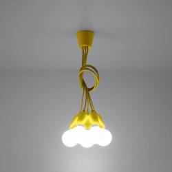SOLLUX Suspension Brasil jaune à cinq lampes
