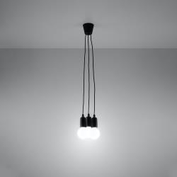 SOLLUX Suspension Brasil, noire, à trois lampes