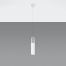 SOLLUX Suspension Tube, béton, blanche, à une lampe