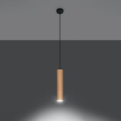SOLLUX Suspension Tube en bois, à une lampe