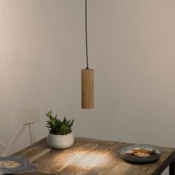 Spot-Light Suspension LED Pipe à 1 lampe en chêne