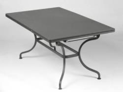 Table à allonges FERMOB Romane, 200/300 x 100 cm. - CARBONE
