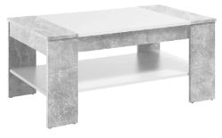 Table basse FINLAY Imitation béton et blanc