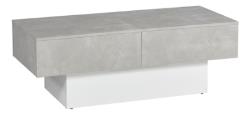 Table basse rectangulaire CARLA imitation béton/ blanc