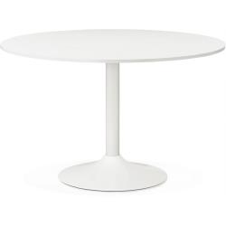 Table en bois ronde blanche EMMA