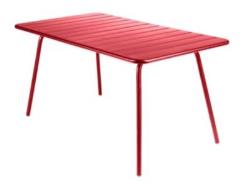 Table FERMOB Luxembourg, 4/6 personnes 143x80cm - COQUELICOT