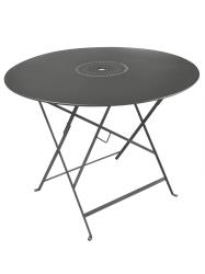 Table pliante ronde FERMOB FLOREAL 96 cm, avec trou parasol, coloris au - CARBONE