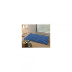 Tapis de bain coton longues mèches 1500gm2 - Bleu