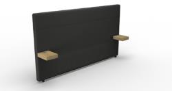 Tête de lit PU L. 200 cm DREAM/GALY Tablettes avec USB Noir
