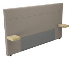 Tête de lit PU L. 200 cm DREAM/GALY Tablettes avec USB Taupe