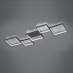 Trio Lighting plafonnier LED Sorrento 120x48cm, noir mat