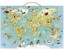VILAC Puzzle 78 pièces magnétique en bois : Carte du monde fantastique