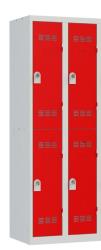 2 colonnes 2 cases superposées 50x60x180cm gris/rouge. Pierre Henry