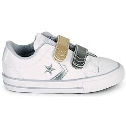 Baskets basses fille Converse STAR PLAYER 2V METALLIC LEATHER OX Blanc